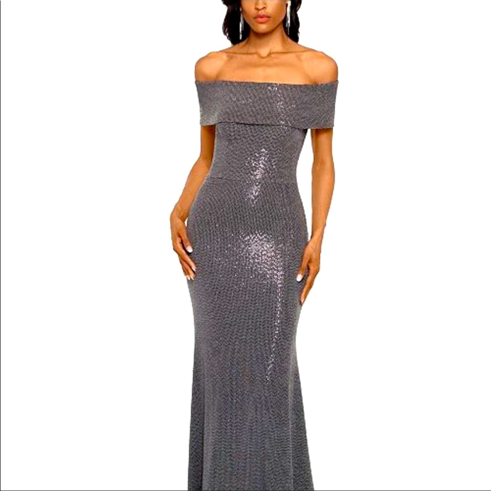 Betsy & Adam off the shoulder metallic